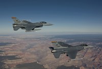 Framed Pair of F-16's near the Grand Canyon, Arizona