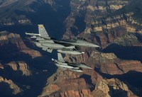 Framed Two F-16's fly in Formation over the Grand Canyon, Arizona