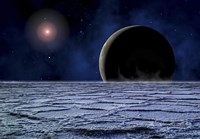 Framed Distant Star Illuminates an Extrasolar Planet