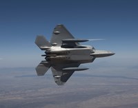 Framed F-22 Raptor Maneuvers over New Mexico