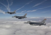 Framed Three F-16's over the Clouds of Arizona