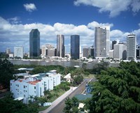 Framed Brisbane Skyline, Queensland, Australia