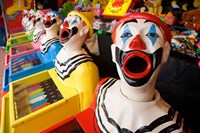 Framed Laughing Clowns Side-Show, Rotorua, Bay of Plenty, North Island, New Zealand