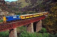 Framed Taieri Gorge Train, near Dunedin, Otago, New Zealand