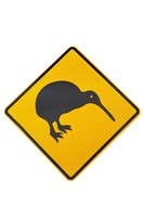 Framed Kiwi Warning Sign, New Zealand