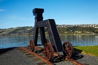 Framed Dog sculpture, Otago Boat Harbor Reserve, Dunedin, Otago, New Zealand