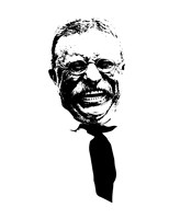 Framed Vector Portrait of Theodore Roosevelt smiling
