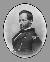 Framed Civil War General William Tecumseh Sherman (side profile)