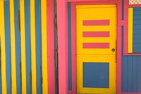 Framed Colorful Doorway, New Providence Island, Bahamas, Caribbean