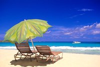 Framed Beach Umbrella, Abaco, Bamahas