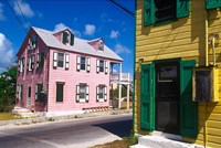 Framed Colorful Loyalist Home, Governor's Harbour, Eleuthera Island, Bahamas