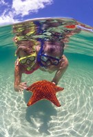 Framed Snorkeling in the Blue Waters of the Bahamas