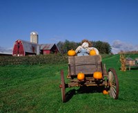 Framed Pumpkin Man and Farm, Vermont