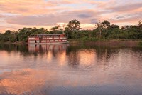 Framed Delfin river boat, Amazon basin, Peru