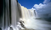 Framed Towering Igwacu Falls Drops into Igwacu River, Brazil