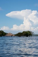 Framed Beach at height of the wet season, Alter Do Chao, Amazon, Brazil