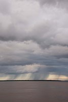 Framed Brazil, Amazon River Rainstorm during the wet season in the Amazon