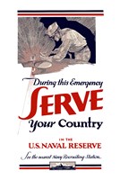 Framed Serve Your Country - US Naval Reserve