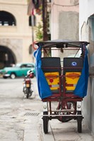 Framed Cuba, Havana, Havana Vieja, pedal taxi