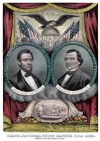 Framed Digitally Restored 1864 Election Banner