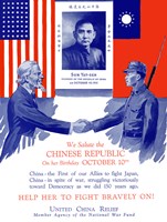 Framed Uncle Sam Shaking Hands with a Chinese Soldier