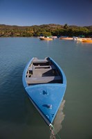 Framed Puerto Rico, Guanica, Bahia de la Ballena bay, boats