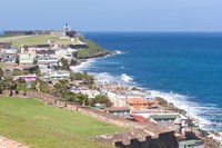 Framed View towards El Morro from Fort San Cristobal in San Juan, Puerto Rico