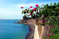 Framed Waterfront Walkway, Fort San Felipe del Morro, San Juan, Puerto Rico,