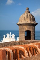 Framed Lookout tower at Fort San Cristobal, Old San Juan, Puerto Rico, Caribbean