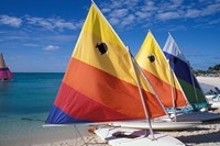 Framed Sailboats on the Beach at Princess Cays, Bahamas