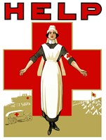 Framed Help - Red Cross Nurse