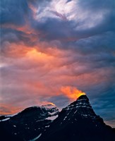 Framed Alberta, Mt Chephren, Sunset light in Banff NP