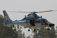 Framed AS-565 Atalef of the Israeli Air Force in a rescue demonstration