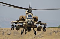 Framed AH-64A Peten attack helicopter