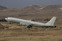 Framed Boeing 707 Re'em of the Israeli Air Force over Israel