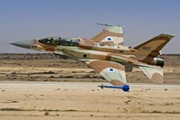 Framed F-16I Sufa of the Israeli Air Force taking off from Ramon Air Base