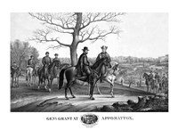 Framed Generals Robert E Lee and Ulysses S Grant