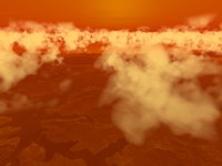 Framed Artist's concept of Methane Clouds over Titan's South Pole
