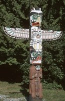 Framed Totem Pole at Stanley Park, Vancouver Island, British Columbia, Canada
