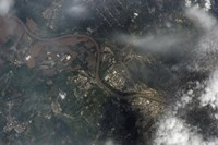 Framed Satellite view of Kansas City, Missouri, and Missouri River