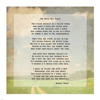 Framed Robert Frost Road Less Traveled Poem