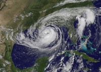 Framed Satellite view of Tropical Storm Isaac in the Gulf of Mexico