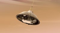 Framed Artist's Concept of NASA's Curiosity Rover tucked inside the Spacecraft's Backshell