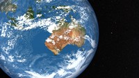 Framed Planet Earth showing Clouds over Australia