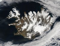 Framed Satellite view of Iceland