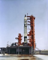 Framed Gemini 5 Spacecraft on its Launch Pad