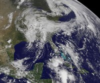 Framed Satellite view of a Low Pressure area over the United States