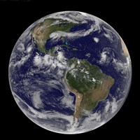 Framed Full Earth Showing Various Tropical Storm Systems
