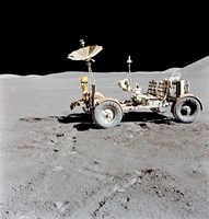Framed Apollo 15 Lunar Roving Vehicle on the Moon