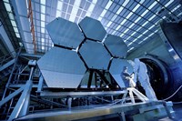 Framed James Webb Space Telescope Array being Tested in the X-ray and Cryogenic Facility